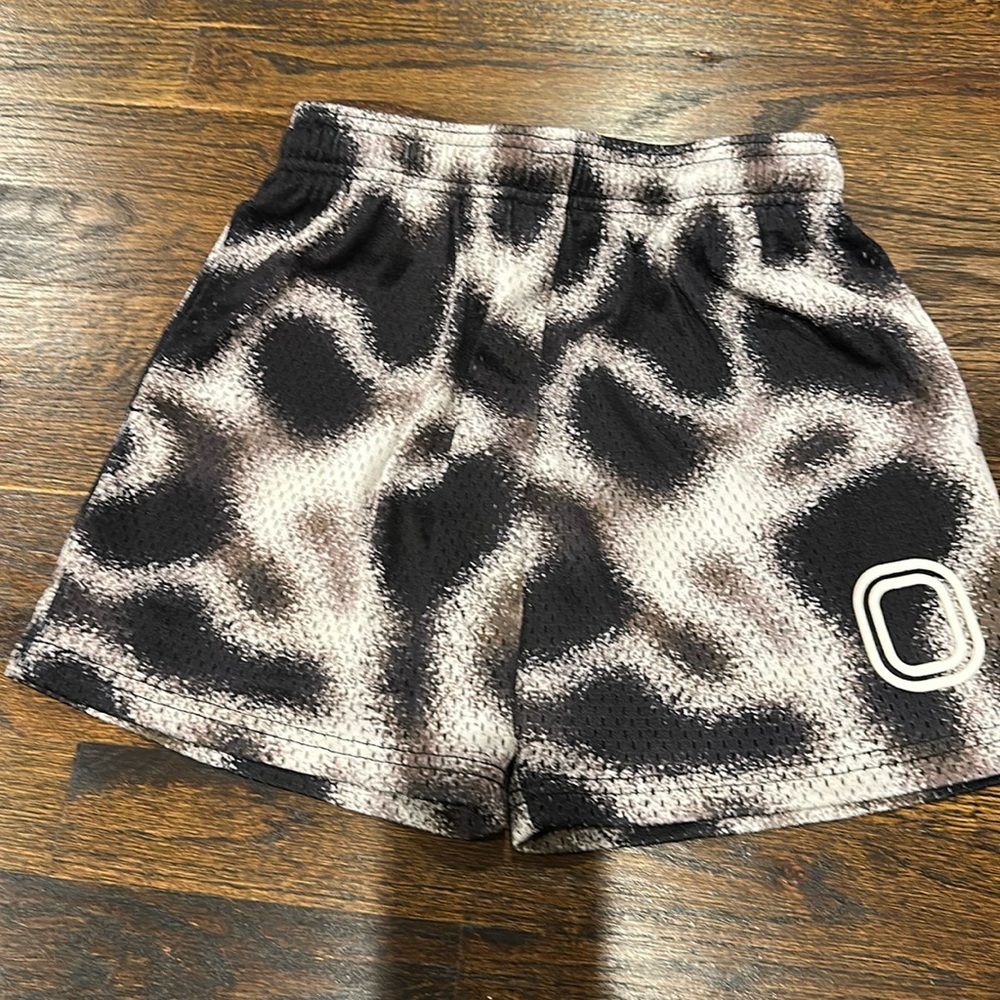 Overtime boys Black and White Wavy Pattern Mesh Shorts